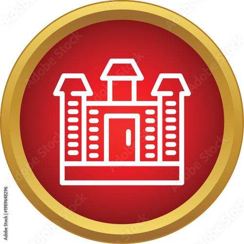Inflatable bounce house castle icon showing fun and playful activity