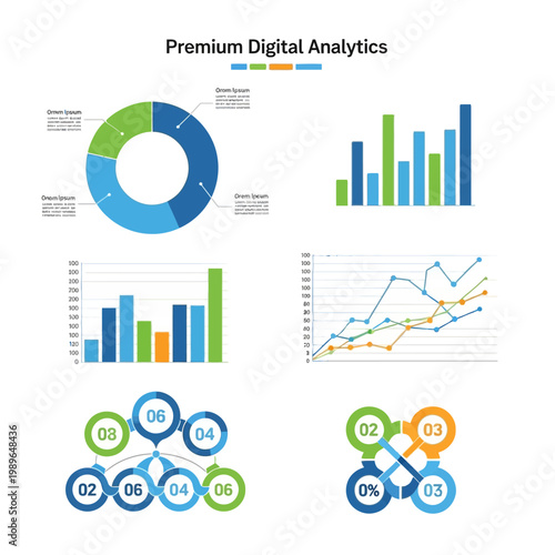 Digital Analytics Graphs and Charts: Data Visualization for Business Intelligence