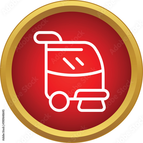 Floor scrubber machine icon representing industrial cleaning and maintenance equipment