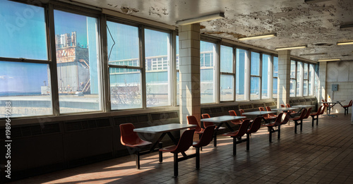 Dining room at the decommissioned Manresa Island power plant, Norwalk, CT.