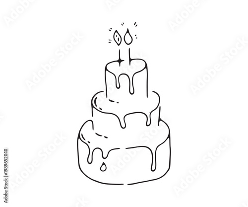 I made a hand drawn cake decoration line vector image, thanks for downloading.