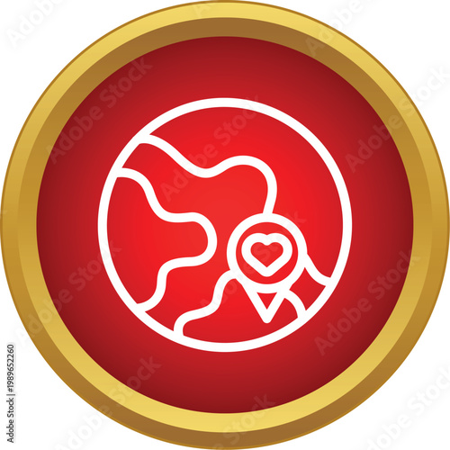 Earth globe with a pointer marking a romantic or beloved destination