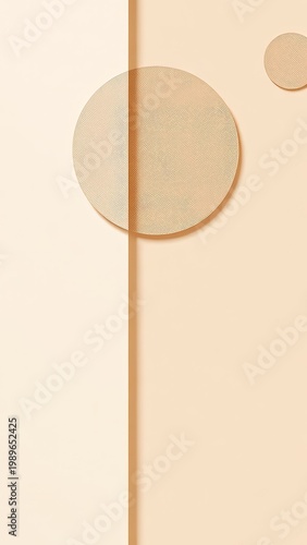 Exploring the Elegance of Minimalist Design: An Abstract Composition Featuring Circular Textures Against a Soft Color Palette for Artistic Inspiration and Background Enhancement
