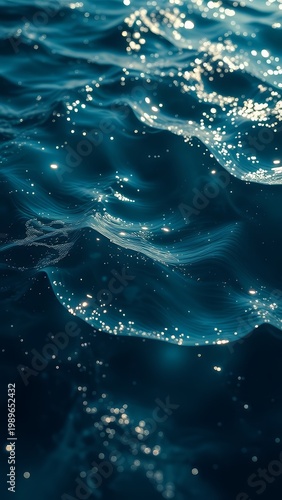 A Beautiful View of Sparkling Ocean Waves Capturing the Essence of Tranquility and Nature's Elegant Fluidity in Deep Blue Waters