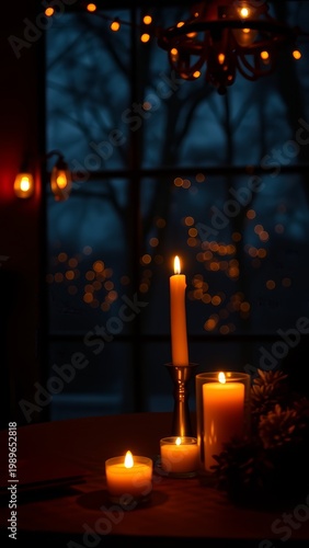 Experience the Cozy Ambiance of Candlelight: A Serene Evening Scene Perfect for Relaxation and Intimacy