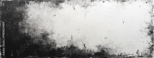 A grungy, distressed, dark rectangular area. The design features a textured, faded appearance with smudges and spots