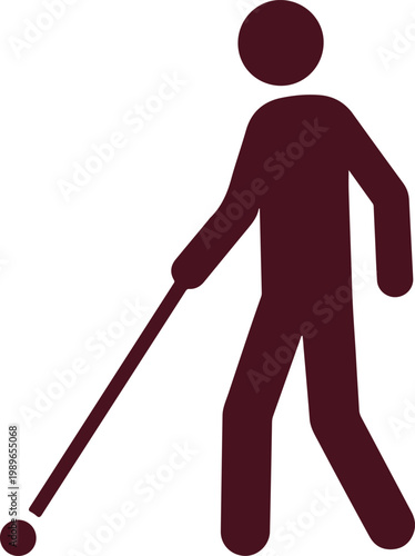 Maroon silhouette of a person playing bowling ball