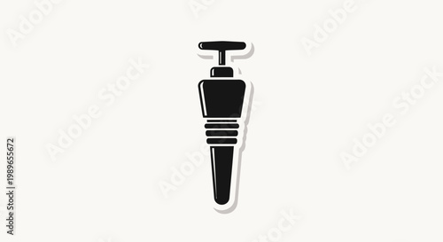Black silhouette of a vintage dynamite plunger detonator on a light background