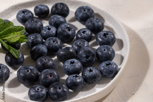 blueberries on a plate