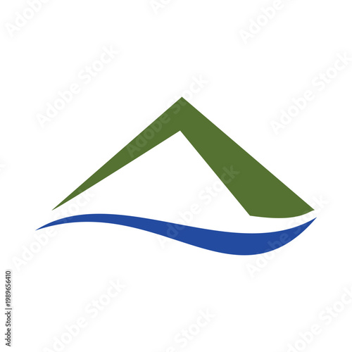 Abstract Mountain Icon Line Vector
