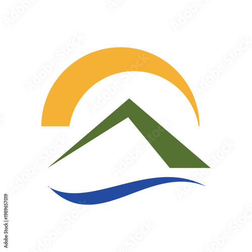 Modern Mountain Icon Minimal Vector
