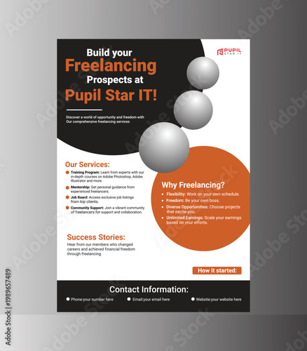Freelancing, IT, Business Flyer, Marketing Poster, Advertising Template