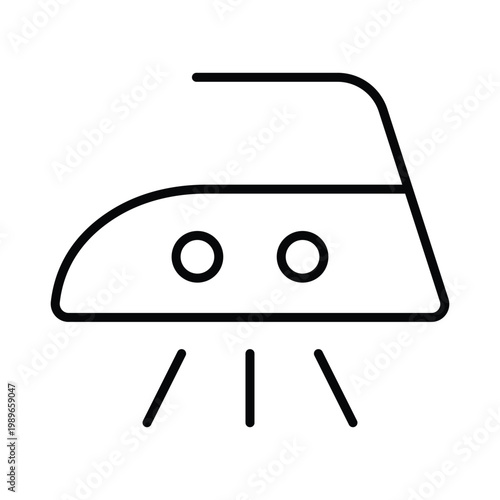 Ironing service, icon in line design. iron, ironing, clothes, laundry, garment, steam, fabric on white background vector. ironing service editable stroke icon