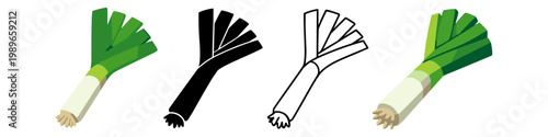 Leek Vegetable Illustration Set