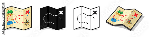 Treasure Map Icon Set