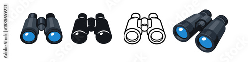 Binoculars Icon Set