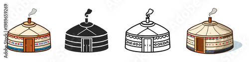Traditional Yurt Dwelling Illustration