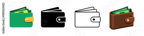 Wallet Icons With Cash