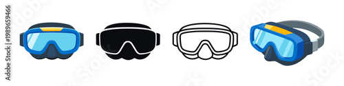 Diving Mask Icons Collection