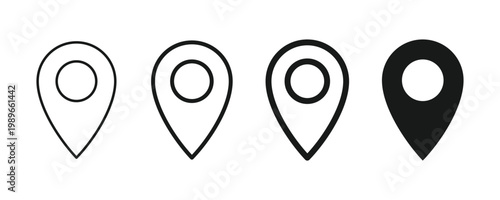 Map pin location icons. Location pin icon. Map pin place marker. Modern map markers. Vector illustration