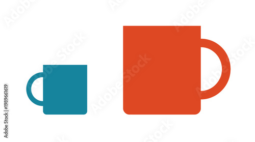 Two colorful coffee mugs side by side.