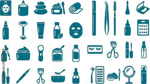 Beauty Salon related tool products vector set