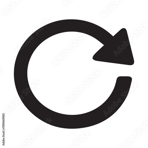 Loop arrow symbol vector illustration representing recycle repeat and continuous process concept