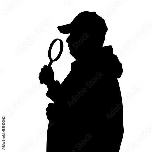 Man holding magnifying glass in silhouette celebrating International Museum Day  