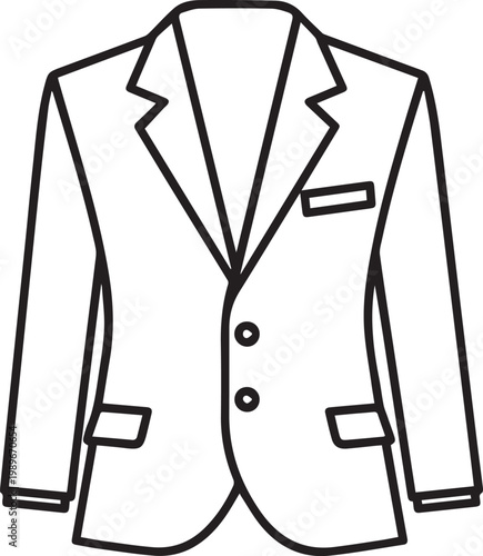 Black outlined icon of mens coat