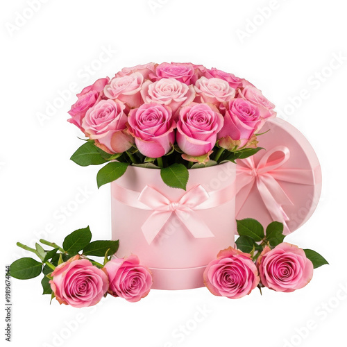 Elegant pink roses arranged in a heart-shaped bouquet with delicate ribbons