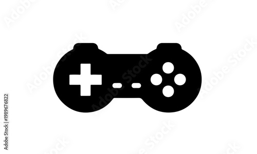 Black game controller silhouette as a vector graphic design