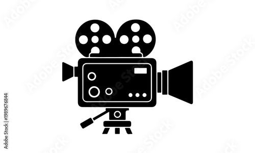 Classic film camera vector illustration for cinema production