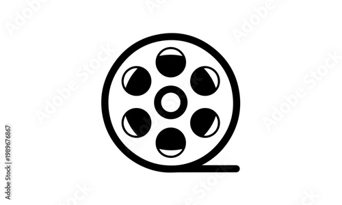 Classic cinema film reel vector graphic illustration