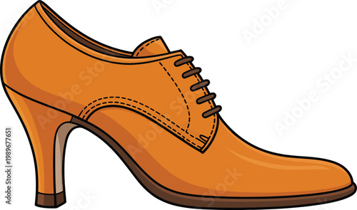 High Heeled Brown Women Shoe icon
