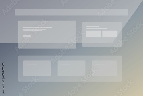 Glass effect dashboard layout with translucent panels over gradient background in modern blurred UI style for SaaS admin interface design backdrops