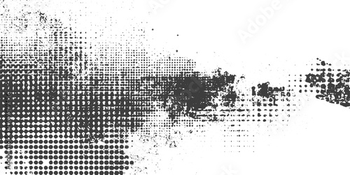 Abstract Grunge Halftone Texture Vector with Distressed Dot Pattern and Spray Effects on White Background