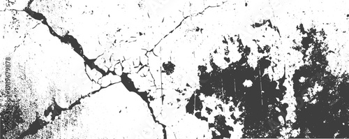 Vector Grunge Texture with Heavily Cracked and Weathered Surfaces for Distressed Background Overlays