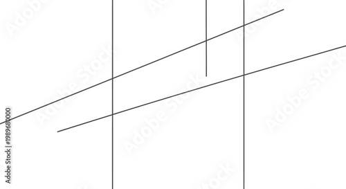 Minimalist Geometric Abstract Lines Pattern, Modern Black and White Linear Design on Isolated White Background