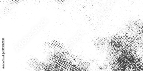 Black and White Grunge Halftone Texture Overlay Background for Distressed Design Elements Vector