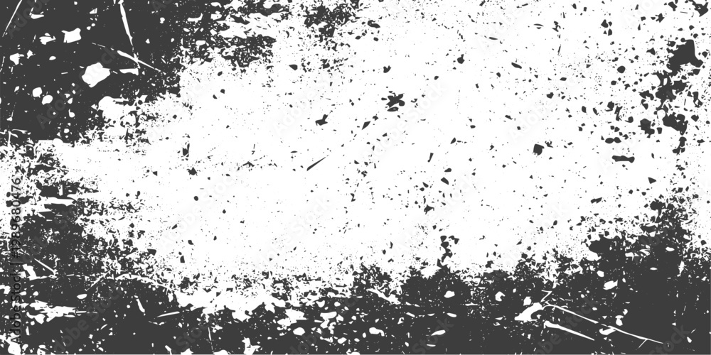 Fototapeta premium Black and White Grunge Texture Vector Background with Distressed Scratches and Dirty Speckles