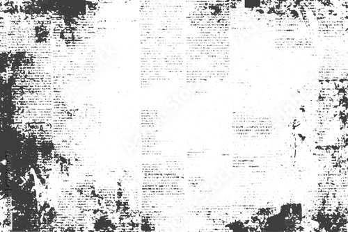 Distressed Newspaper Texture Background with Grunge Edges and Scratched Vintage Paper Effect