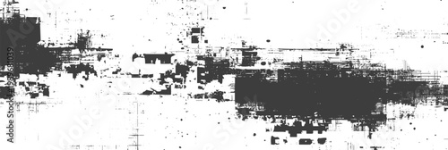 Distressed Black and White Grunge Texture Vector Background with Rough Surface and Abstract Splatter Pattern