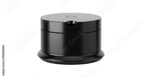 Modern black computer tower case with front panel and vents isolated on transparent background