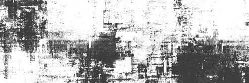 Black and White Distressed Grunge Texture Vector Background with Halftone and Grain Patterns