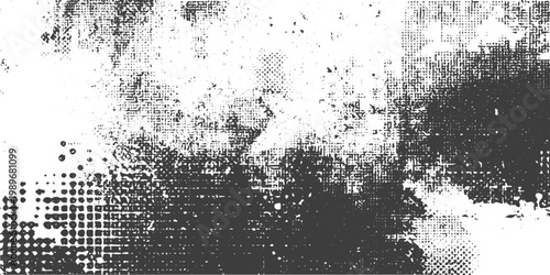 Black and White Abstract Grunge Halftone Texture Vector Background (1)