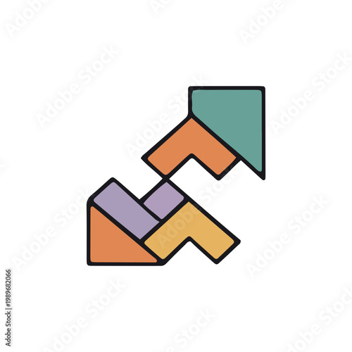 Abstract Geometric Growth Concept Icon