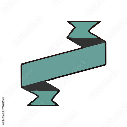 Minimalist Teal Ribbon Banner Graphic