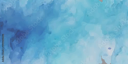 Blue Watercolor Abstract Texture Background With Soft Ocean Gradient and Paint Effect