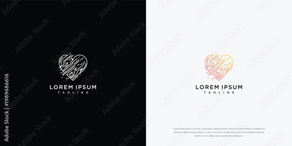 Fototapeta premium Heart-Shaped Logo with Music Notes