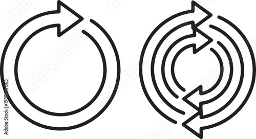 Web, Double circular refresh and sync arrows icon for data update.